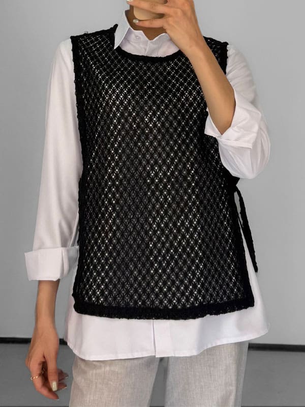 شومیز دخترانه؛ ست باکلاس با وست توری برای تیپ کژوال