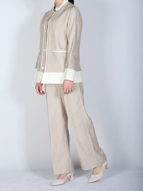 مدل کت زنانه؛ ست مانتو و شلوار ژاکارد