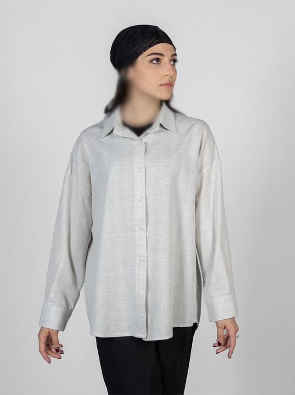 وست و شومیز؛ شومیز پشت پیلی لینن راه راه در فروشگاه زی زی مد