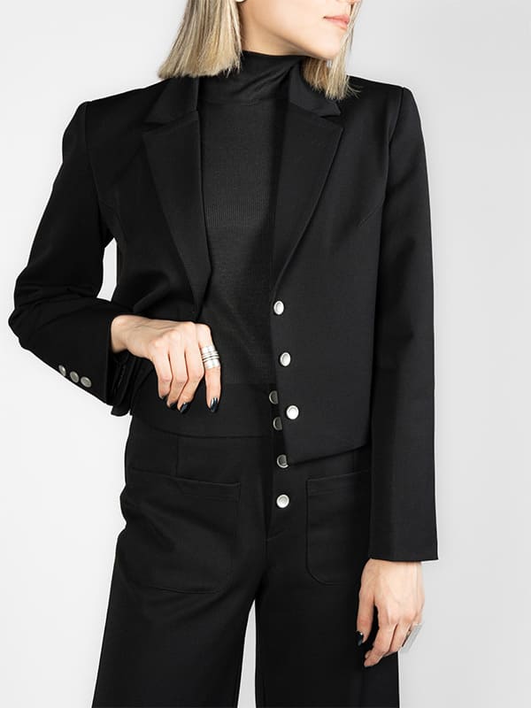 خرید کت و شلوار زنانه؛ خرید آنلاین کراپ کت سیلور