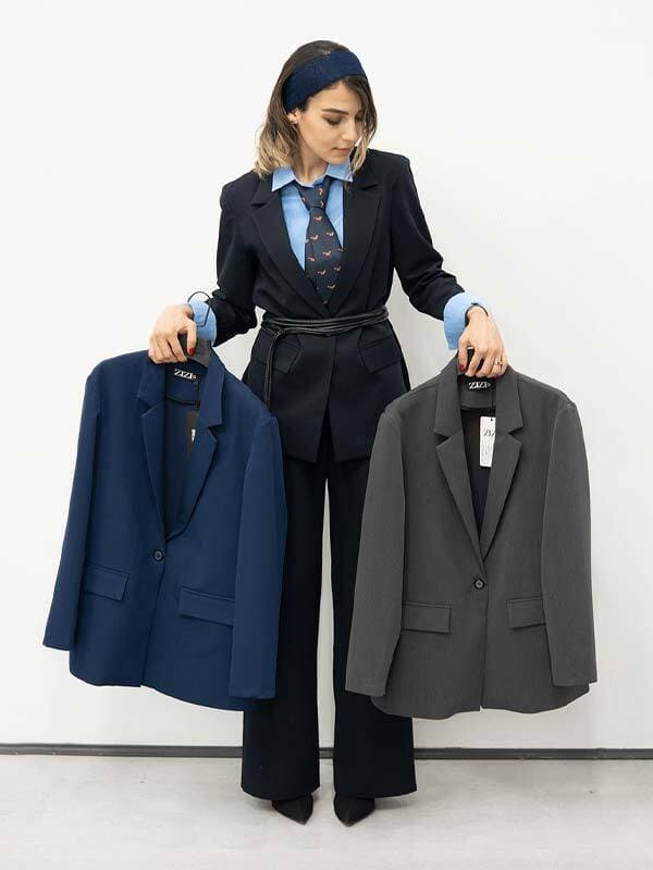 کراپ کت؛ کت شلوار تک دکمه فیونا